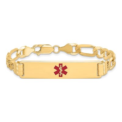 14K Yellow Gold Medical ID Figaro Bracelet – view 4
