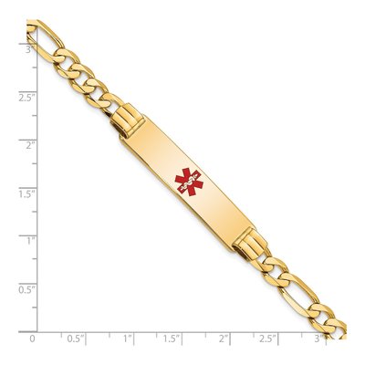 14K Yellow Gold Medical ID Figaro Bracelet – view 5