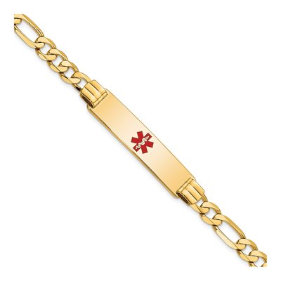 14K Yellow Gold Medical ID Figaro Bracelet