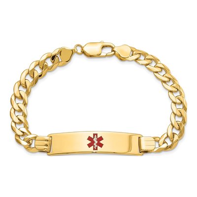 14K Yellow Gold Medical ID Curb Bracelet – view 5