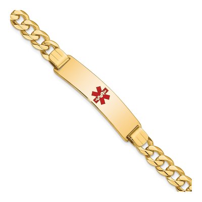 14K Yellow Gold Medical ID Curb Bracelet