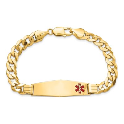 14K Yellow Gold Medical ID Curb Bracelet – view 4