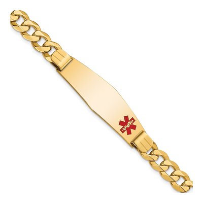 14K Yellow Gold Medical ID Curb Bracelet