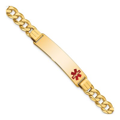 14K Yellow Gold Medical ID Curb Bracelet