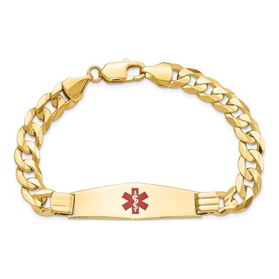 14K Yellow Gold Medical ID Curb Bracelet – view 4