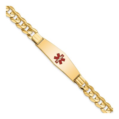 14K Yellow Gold Medical ID Curb Bracelet