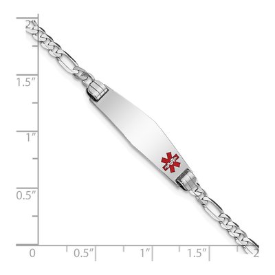 14K White Gold Figaro Medical ID Bracelet – view 3