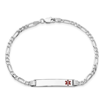 14K White Gold Medical ID Bracelet – view 5