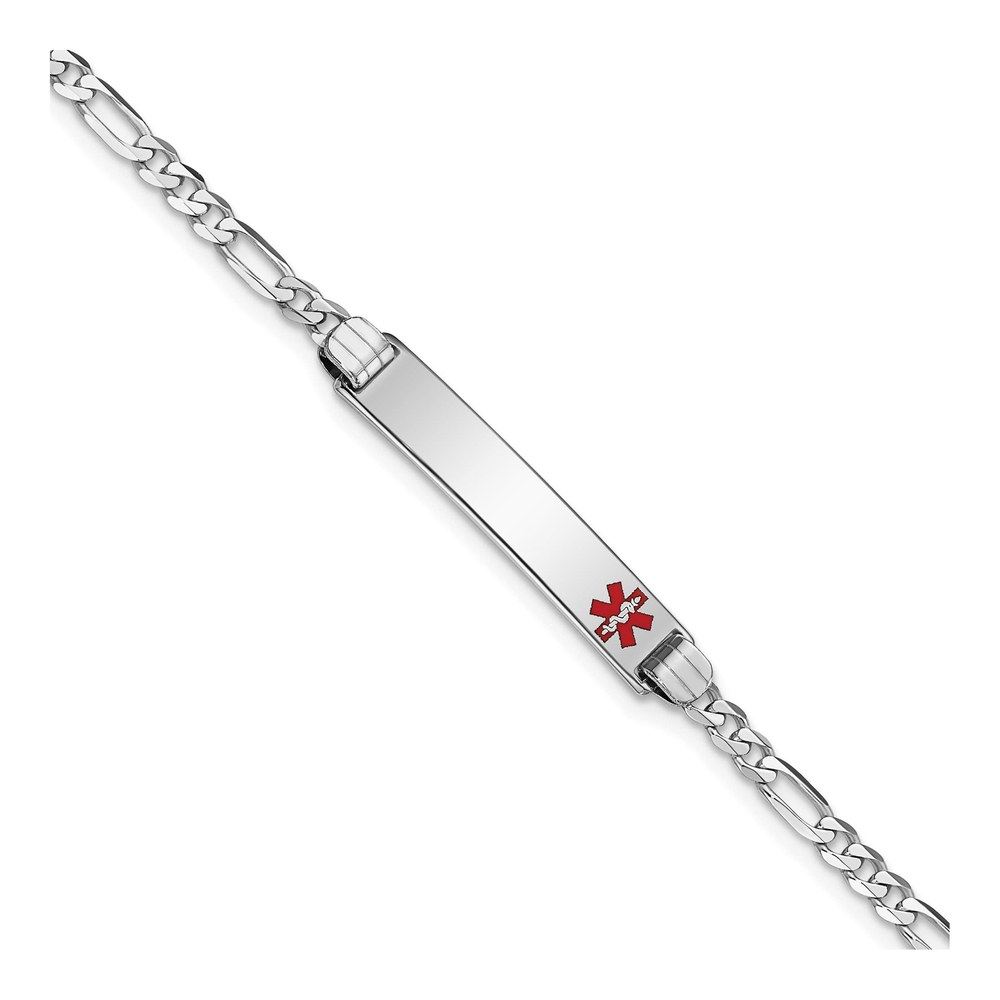 14K White Gold Medical ID Bracelet