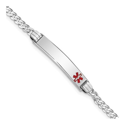 14K White Gold Medical ID Bracelet