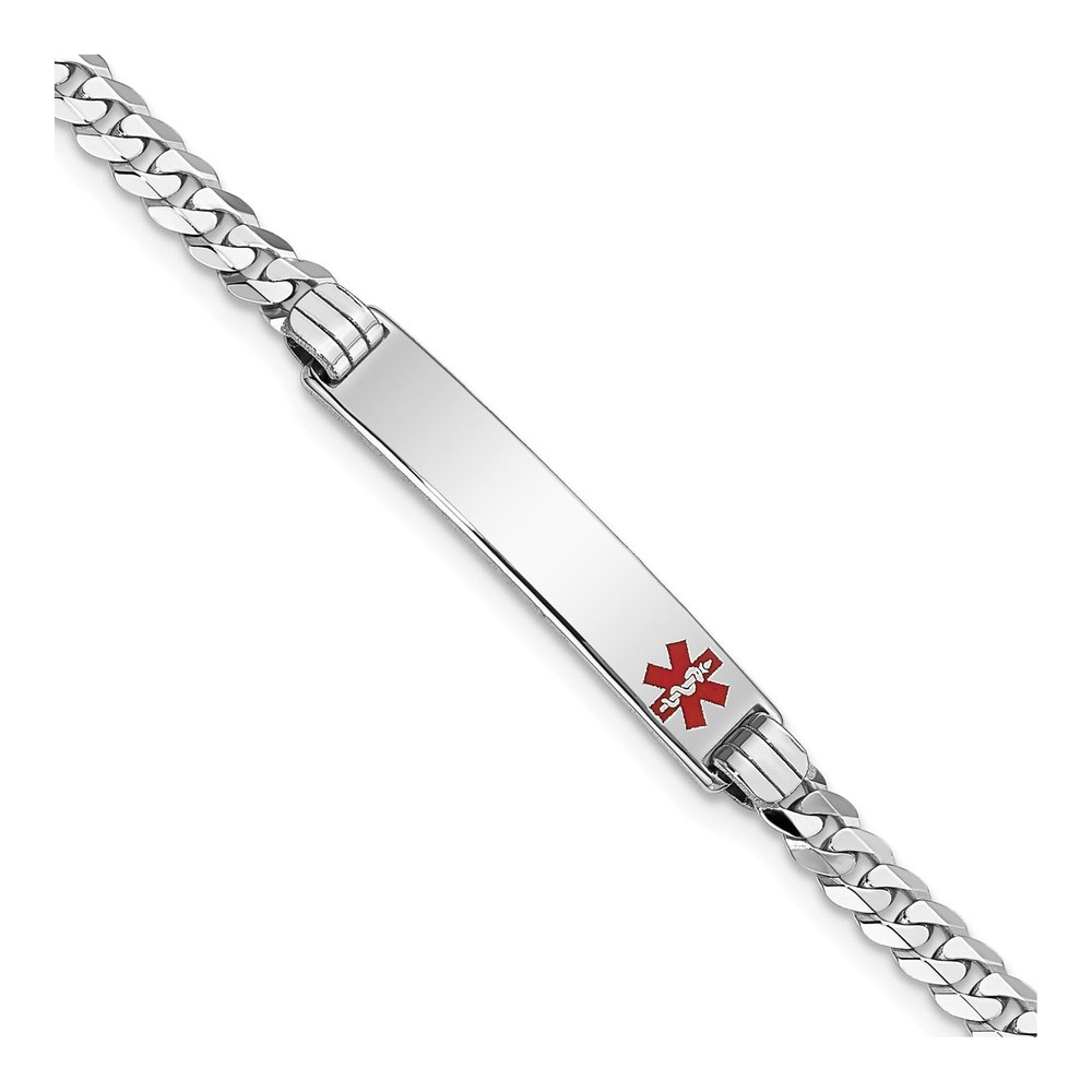 14K White Gold Medical ID Bracelet