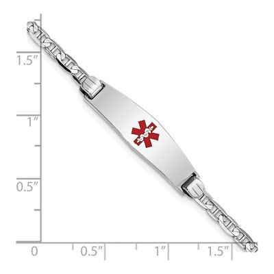 14K White Gold Medical ID Bracelet – view 3