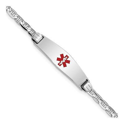 14K White Gold Medical ID Bracelet