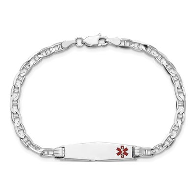 14K White Gold Medical ID Bracelet – view 5