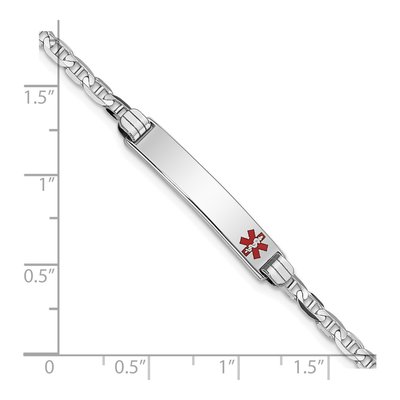 14K White Gold Medical ID Bracelet – view 4