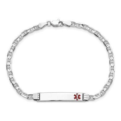 14K White Gold Medical ID Bracelet – view 5