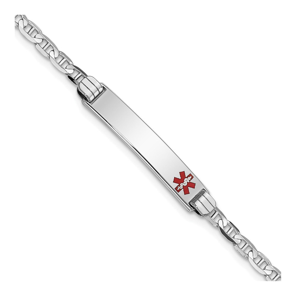 14K White Gold Medical ID Bracelet