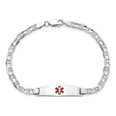 14K White Gold Medical ID Bracelet – view 5