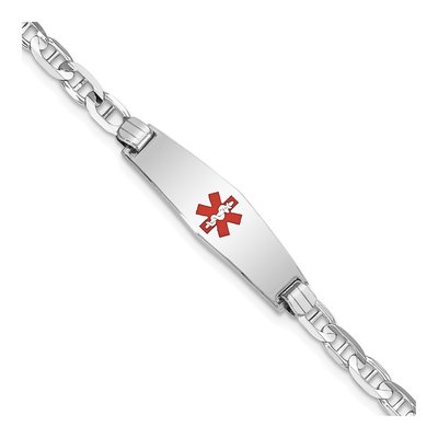 14K White Gold Medical ID Bracelet