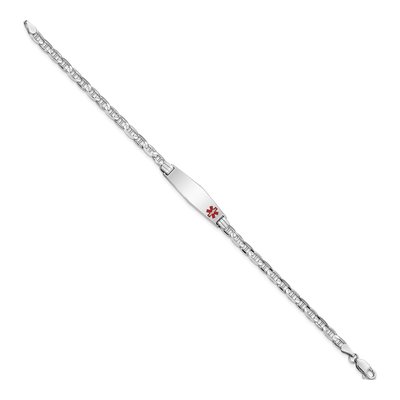 14K White Gold Medical ID Bracelet – view 3