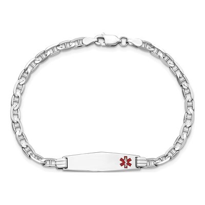 14K White Gold Medical ID Bracelet – view 5