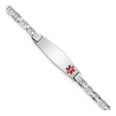 14K White Gold Medical ID Bracelet