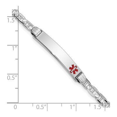 14K White Gold Medical ID Bracelet – view 4