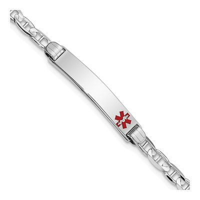 14K White Gold Medical ID Bracelet
