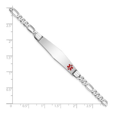 14K White Gold Medical ID Figaro Bracelet – view 4