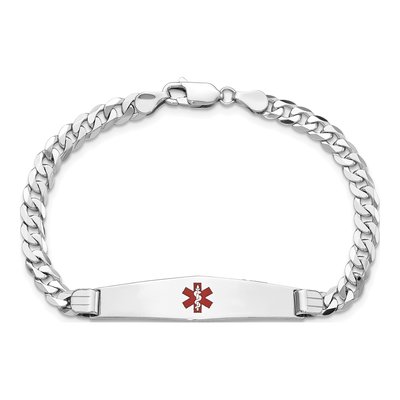 14K White Gold Medical ID Bracelet – view 5