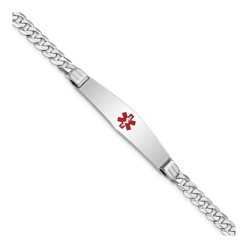 14K White Gold Medical ID Bracelet