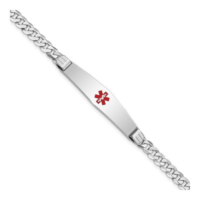 14K White Gold Medical ID Bracelet