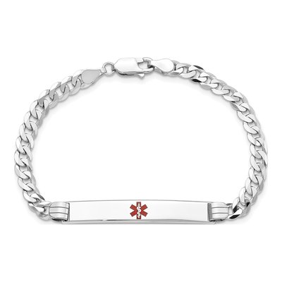 14K White Gold Medical ID Bracelet – view 5
