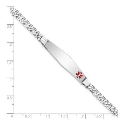 14K White Gold Medical ID Curb Bracelet – view 4