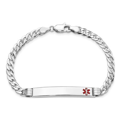 14K White Gold Medical ID Bracelet – view 5