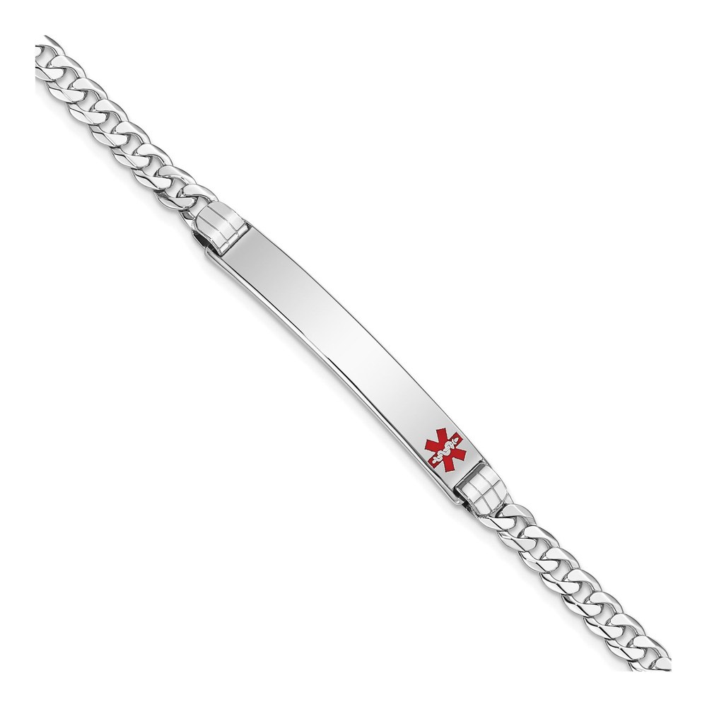 14K White Gold Medical ID Bracelet, Engravable