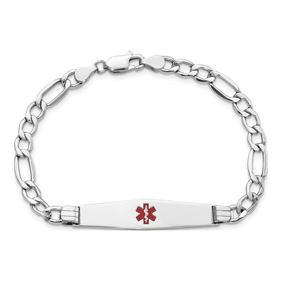14K White Gold Medical ID Bracelet – view 5