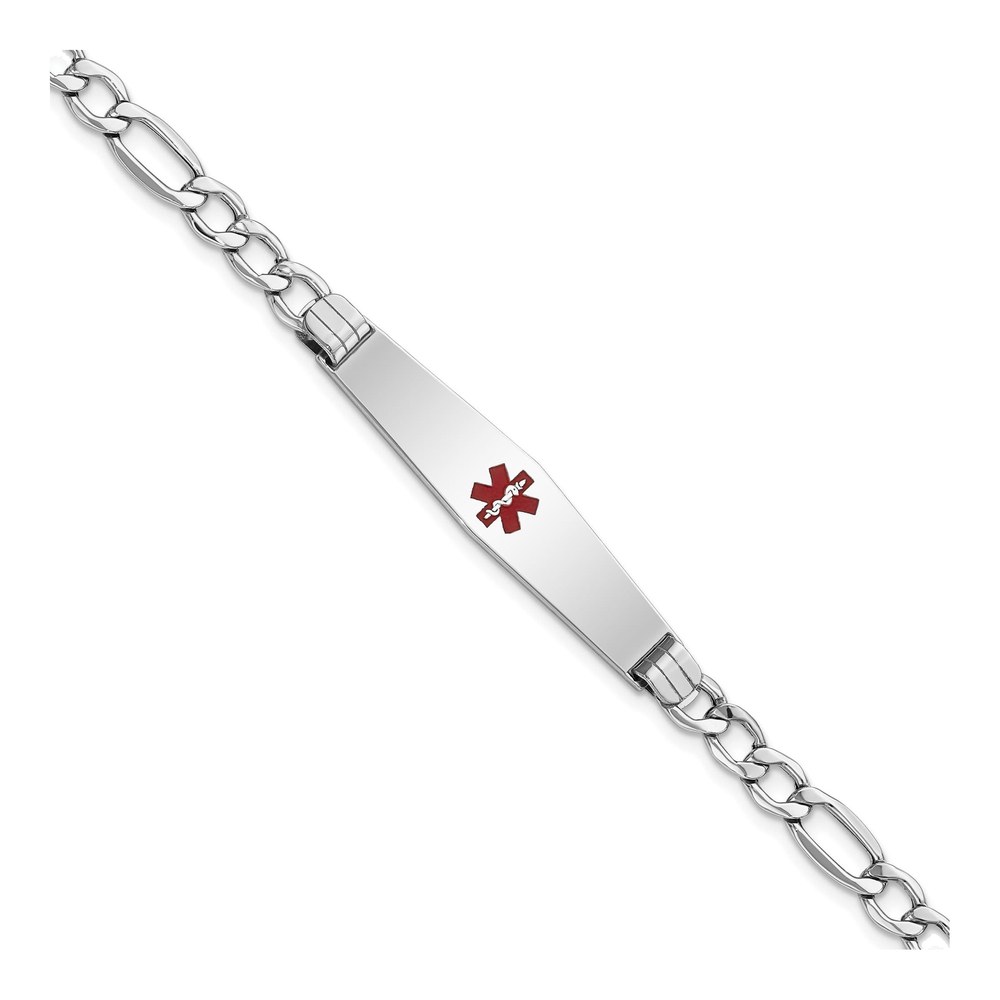 14K White Gold Medical ID Bracelet