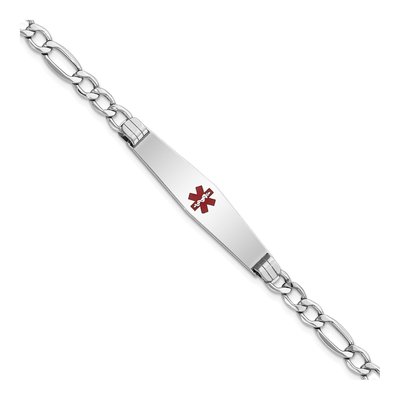 14K White Gold Medical ID Bracelet