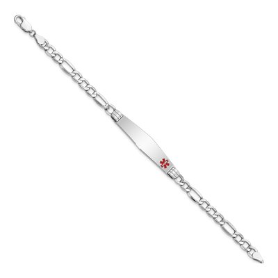 14K White Gold Medical ID Figaro Bracelet – view 3