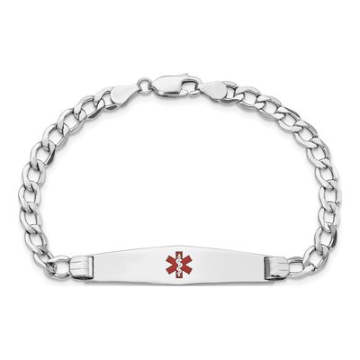 14K White Gold Medical ID Bracelet – view 5