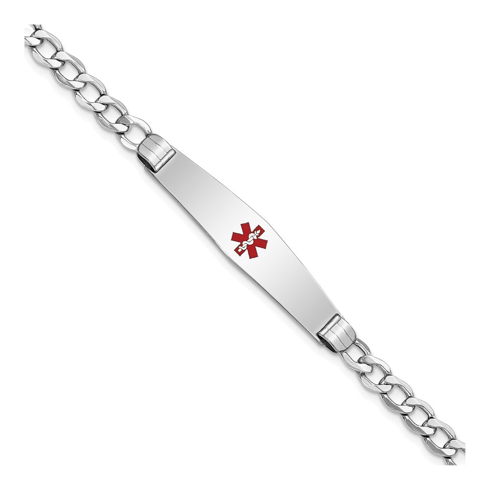 14K White Gold Medical ID Bracelet