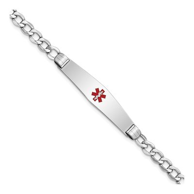 14K White Gold Medical ID Bracelet