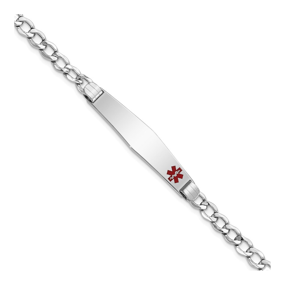 14K White Gold Medical ID Cuban Bracelet