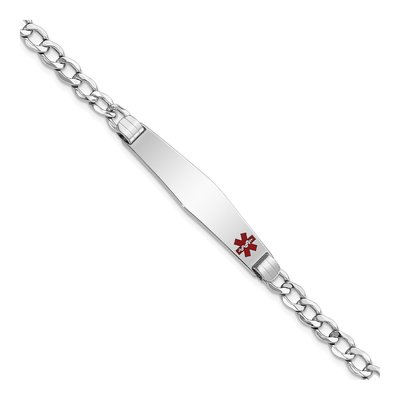 14K White Gold Medical ID Cuban Bracelet