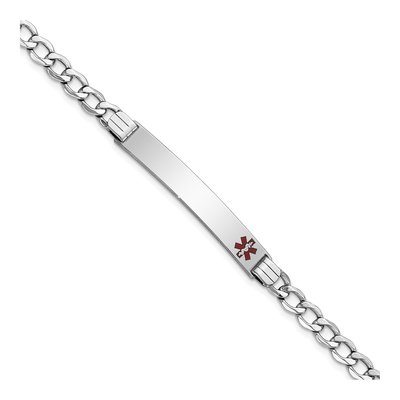 14K White Gold Medical ID Bracelet