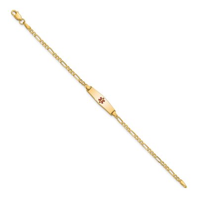 14K Yellow Gold Medical ID Figaro Bracelet – view 3
