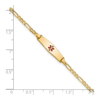 14K Yellow Gold Medical ID Figaro Bracelet – view 4