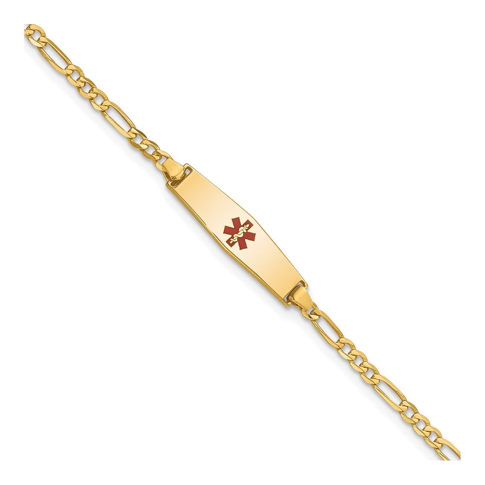14K Yellow Gold Medical ID Figaro Bracelet