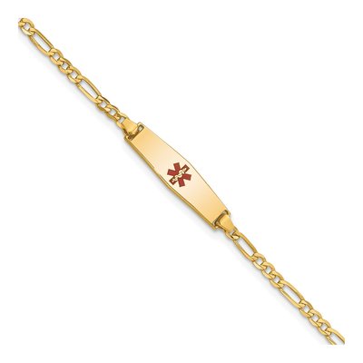 14K Yellow Gold Medical ID Figaro Bracelet